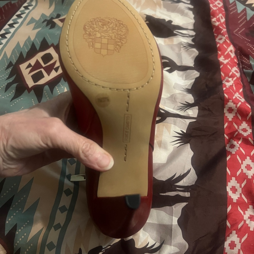 Vince Camuto red bootie open toe